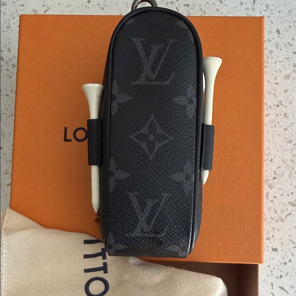 Louis Vuitton Monogram Eclipse Golf Tee Pouch in Black and Gray